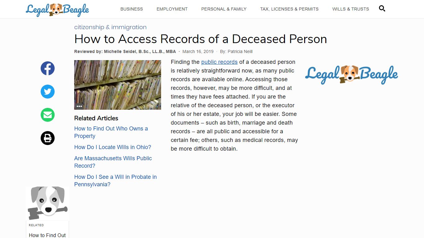 How to Access Records of a Deceased Person | Legal Beagle